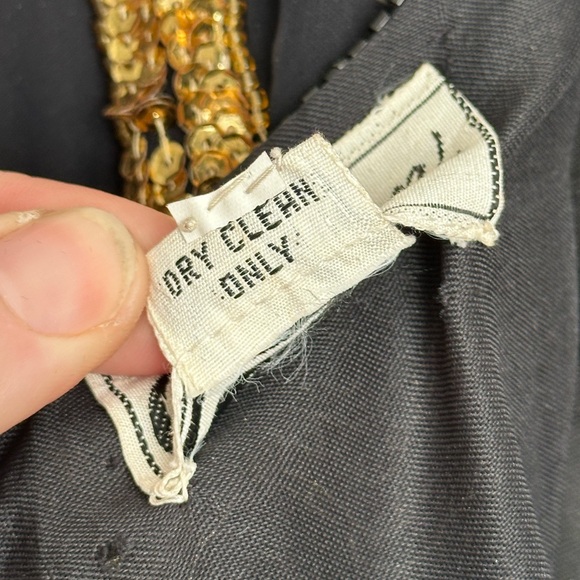 Vintage Black and Gold Beaded Dress by Xoanon - Picture 4 of 16